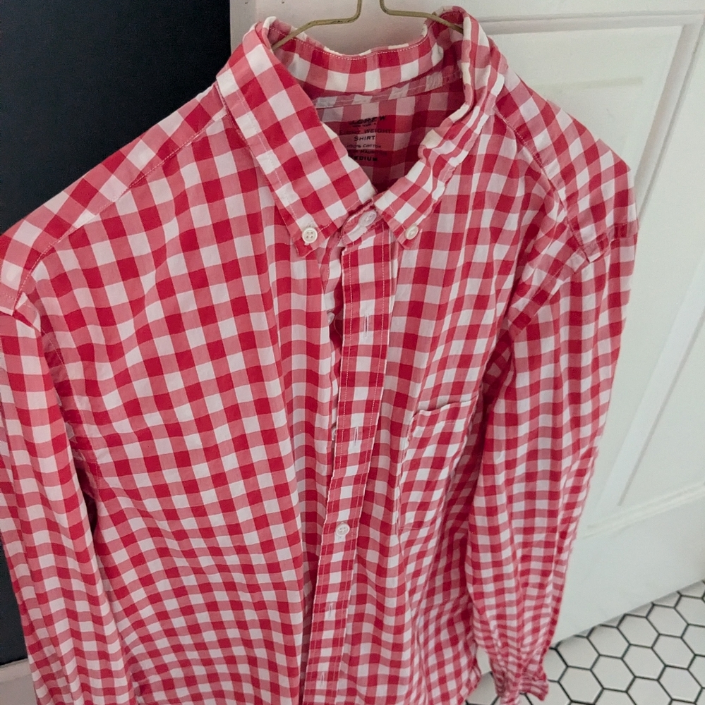 J.Crew Lightweight Gingham Shirt Cotton Medium